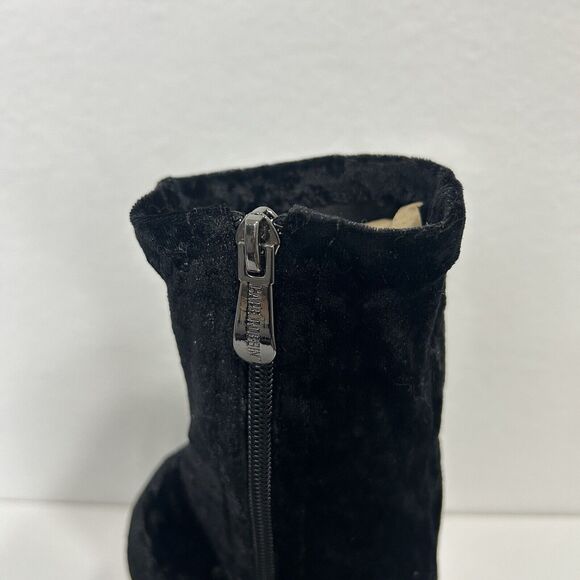 Cape Robbin Velvet Mid Calf Booties Block Heel Boots Black Womens 7 - Picture 4 of 9